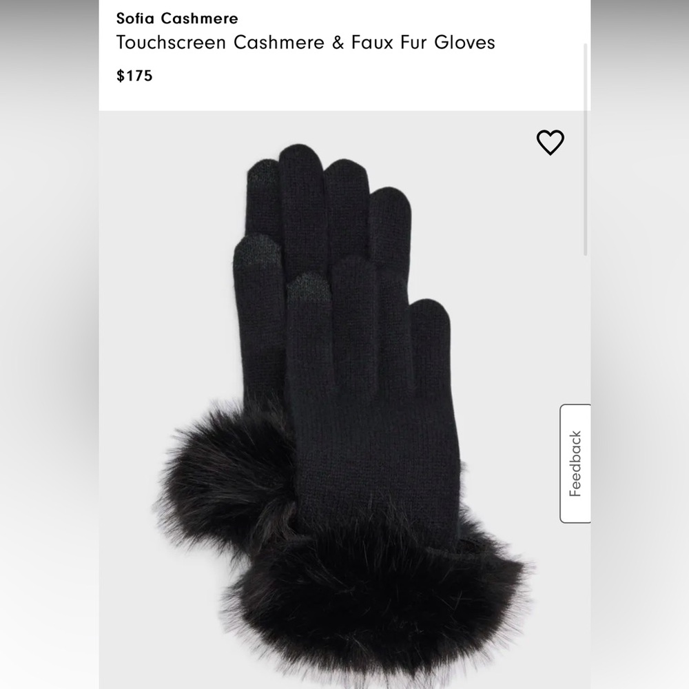 Sofia Cashmere Black Touchscreen Gloves